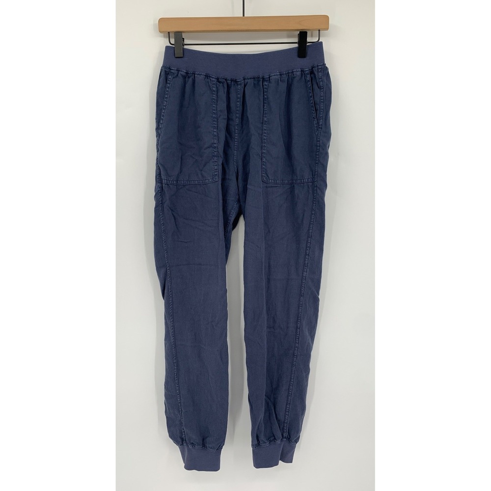 Faherty Jogger Pants Women Small Blue Tencel Linen Blend Casual Comfort Beachy